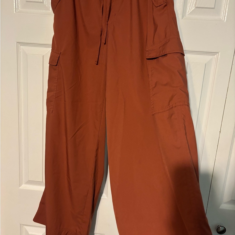 Rust Orange Wide-Leg Pants
